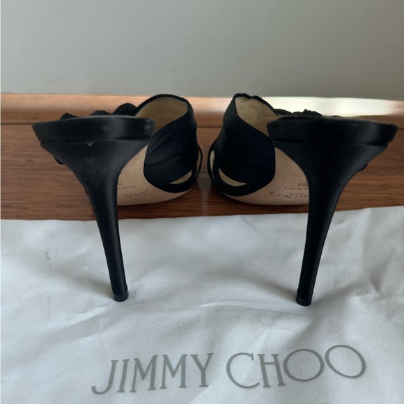 Jimmy Choo Satin Bow Accent Slides - Picture 2 of 5